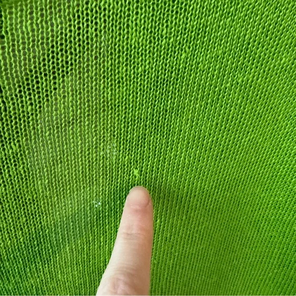 Massimo Dutti Bright Vibrant Green Linen Collared Short Sleeve Top - Picture 8 of 8